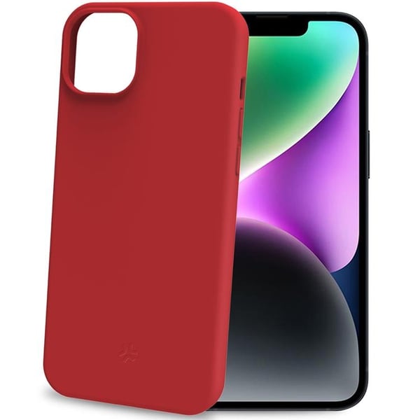 Celly iPhone 15 Cromo Soft Rubber -kuori - Punainen