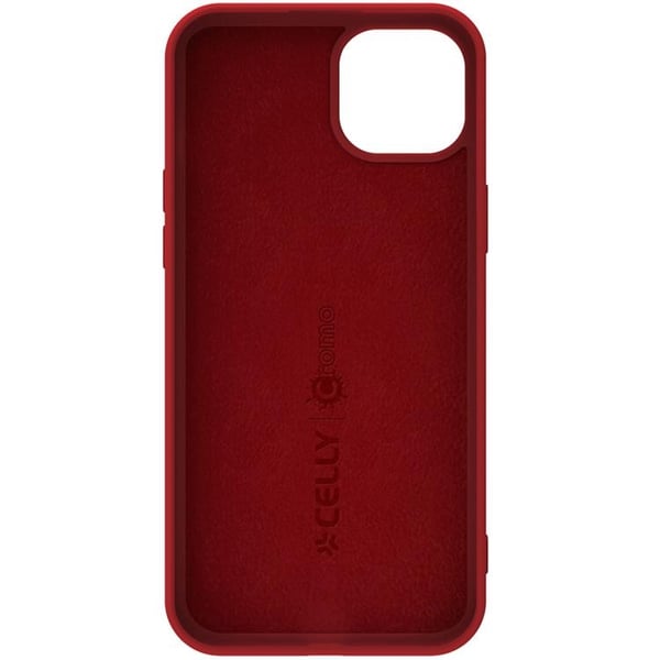 Celly iPhone 15 Cromo Soft Rubber -kuori - Punainen