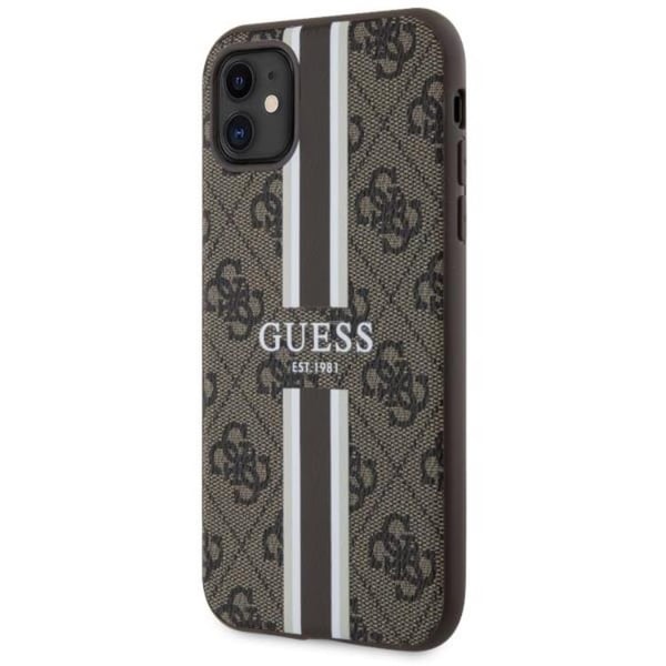 Guess Mobilskal till iPhone 11/XR MagSafe Printed Stripes - Brun