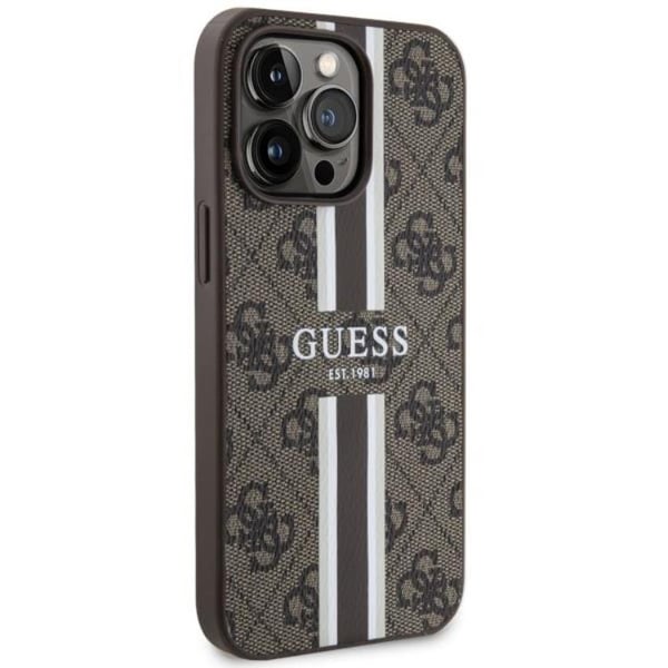 Guess Mobilskal till iPhone 13 Pro/13 MagSafe Printed Stripes - Brun