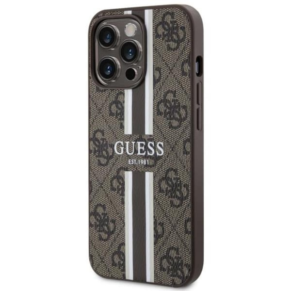 Guess Mobilskal till iPhone 13 Pro Max MagSafe Printed Stripes - Brun