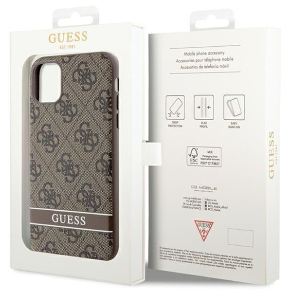 Guess Mobilskal till iPhone 11/XR Stripe - Brun