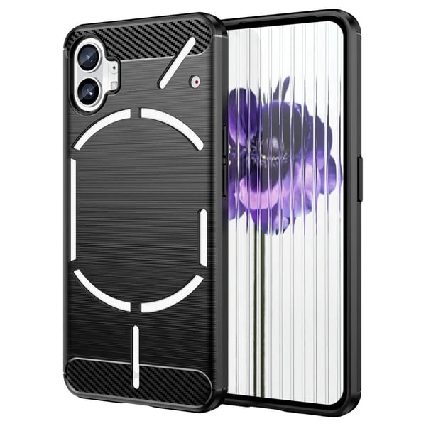 Mobilskal till Nothing Phone 1 Brushed Carbon Fiber Texture - Svart