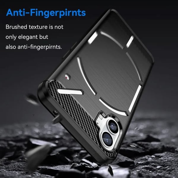 Mobilskal till Nothing Phone 1 Brushed Carbon Fiber Texture - Svart
