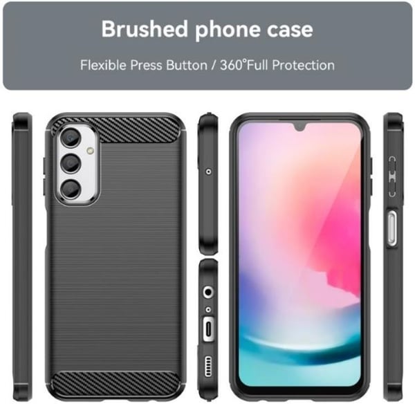 Mobilskal till Galaxy A24 4G Carbon Fiber Brushed - Svart