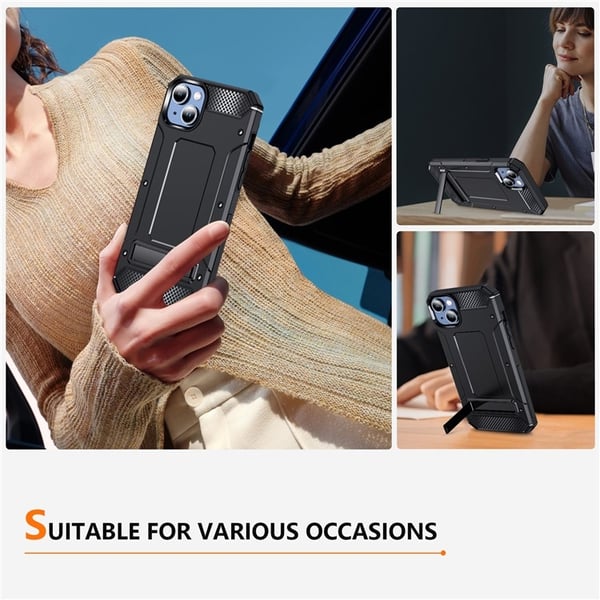 Mobilskal till iPhone 14 Plus Kickstand Shockproof - Svart