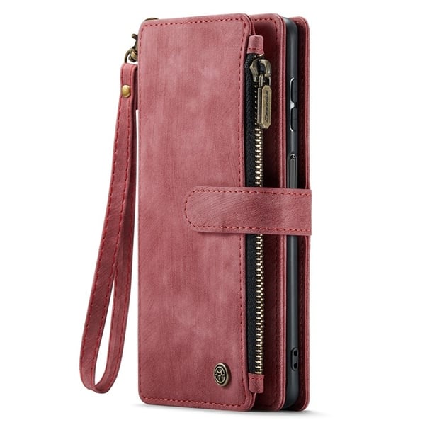 CASEME Galaxy A24 4G Plånboksfodral C30 Zipper - Röd