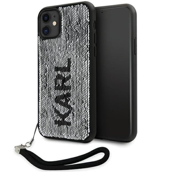 Karl Lagerfeld Mobilskal till iPhone 11/XR Sequins Cord - Silver