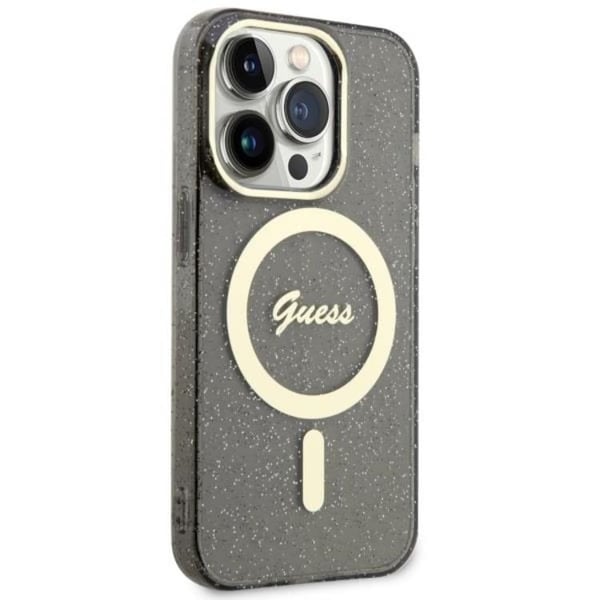 Guess Mobilskal till iPhone 11/XR Magsafe Glitter Guld - Svart
