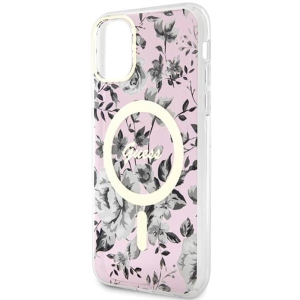 Guess Mobilskal till iPhone 11/XR Magsafe Flower - Rosa