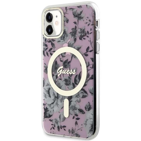 Guess Mobilskal till iPhone 11/XR Magsafe Flower - Rosa