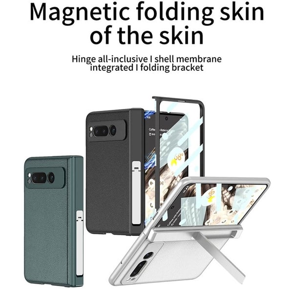 GKK Mobilskal till Google Pixel Fold Kickstand PU-Läder - Grön