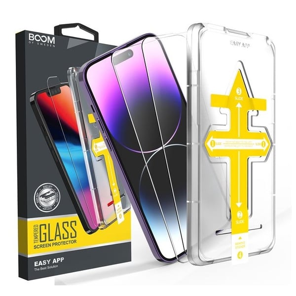 BOOM iPhone 14 Plus karkaistu lasinen näytönsuoja - 2 kpl