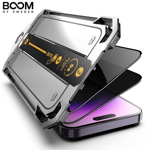 BOOM iPhone 14 Pro Privacy Härdat Glas Skärmskydd - 2 Pack