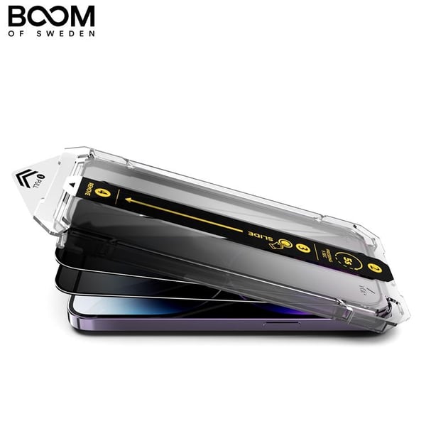 BOOM iPhone 14 Pro Privacy Härdat Glas Skärmskydd - 2 Pack