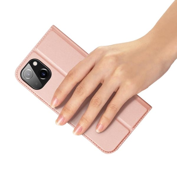 DUX DUCIS Skin Pro iPhone 15 Plus Pung Taske PU Læder - Lyserød