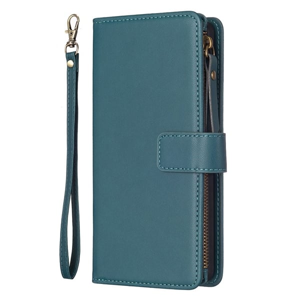 iPhone 15 Pro Max Plånboksfodral Zipper Flip - Grön