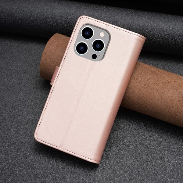 iPhone 15 Pro Max Plånboksfodral Zipper Flip - Rosa Guld