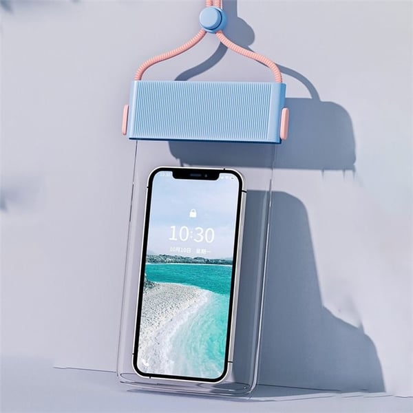 Vandtæt Universal Mobiltelefon Taske IPX8 TPU Stripes - Baby Blå
