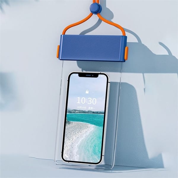 Vattentätt Universalt Mobilfodral IPX8 TPU Stripes - Mörkblå