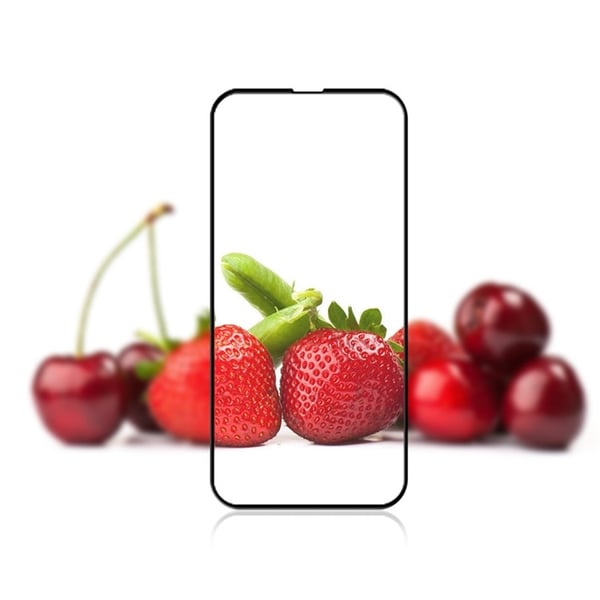 Mocolo iPhone 15 Plus Härdat Glas Skärmskydd Silk Printing - Svart