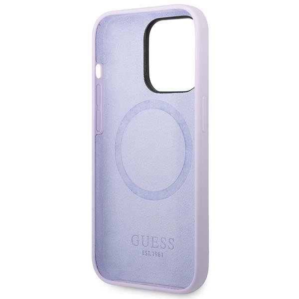 Guess Mobilskal till iPhone 14 Pro Magsafe Logo Plate - Lila