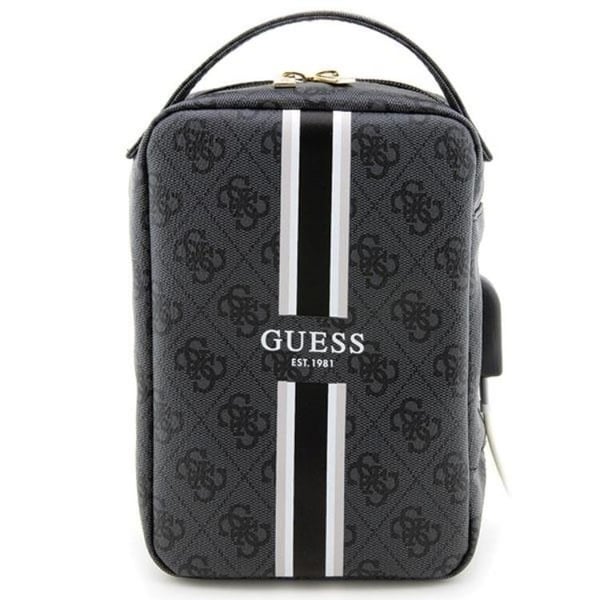 Guess Organizerväska Printed Stripes - Svart