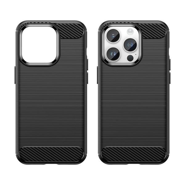 Telefontaske til iPhone 15 Pro Max Carbon Fleksibel - Sort