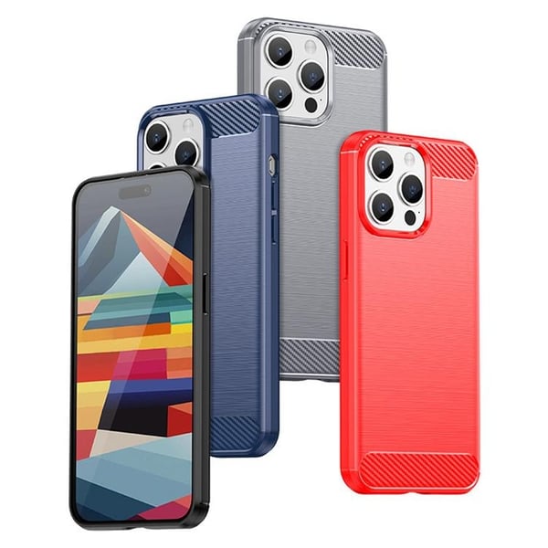 Mobilskal till iPhone 15 Pro Max Carbon Flexible - Blå