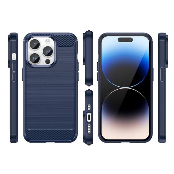 Mobilskal till iPhone 15 Pro Carbon Flexible - Blå