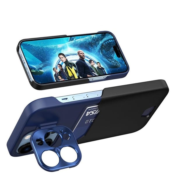 Mobilskal till Galaxy S23 Plus Korthållare Läder Kickstand - Blå