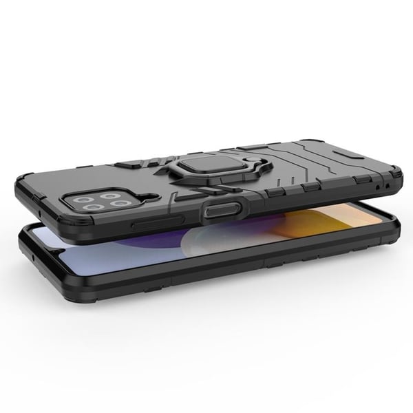 Telefontaske til Galaxy A22 4G Ring Armor Kickstand - Blå