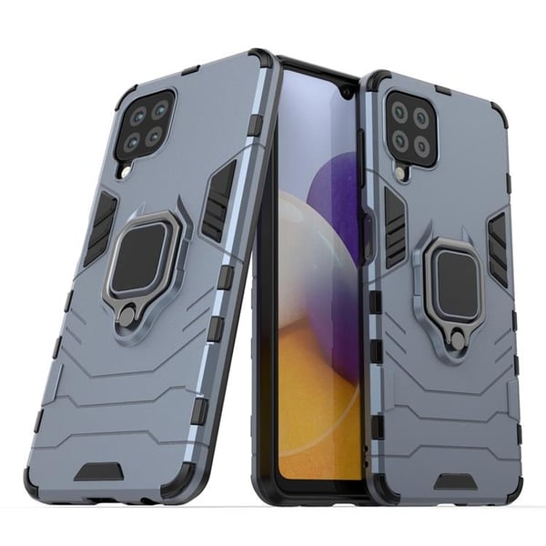 Telefontaske til Galaxy A22 4G Ring Armor Kickstand - Blå