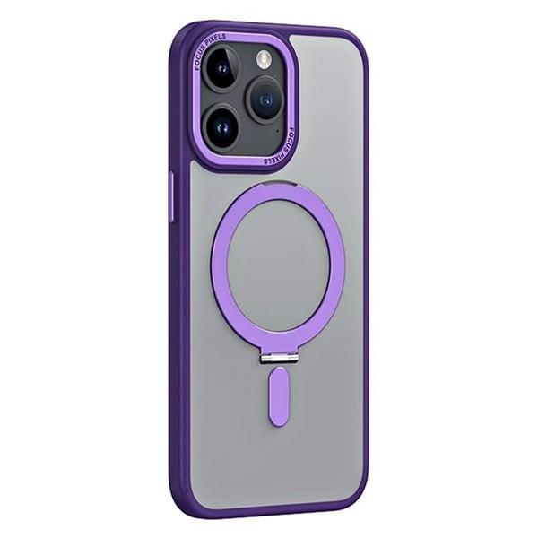Telefontaske til iPhone 15 Pro Max Magsafe Kickstand - Lilla