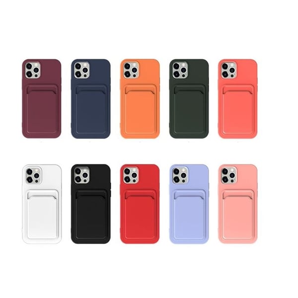 Mobilcover til iPhone 15 Plus Kortholder Silikone - Orange
