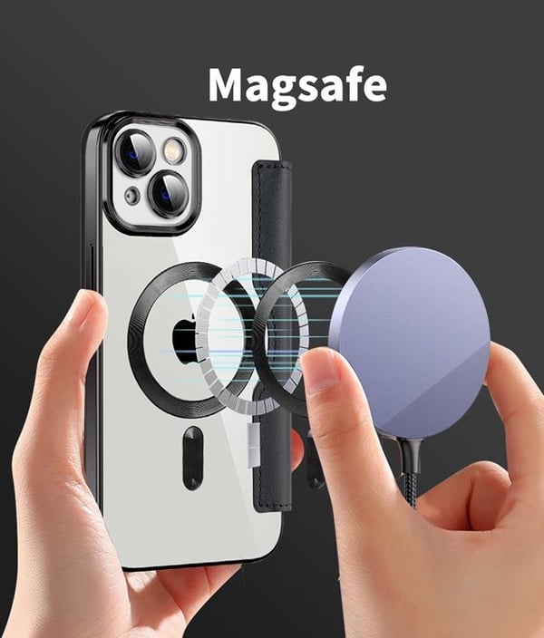 iPhone 14 Plus Magsafe Pungcover RFID Flip - Brun