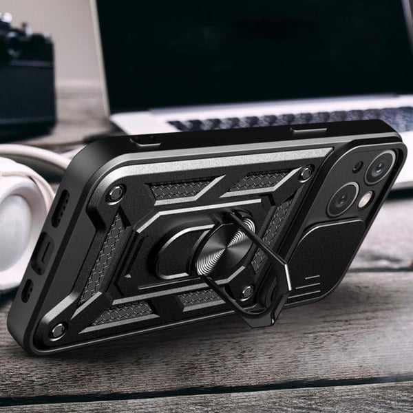 Mobilskal till iPhone 15 Plus Camshield Hybrid Armor - Svart