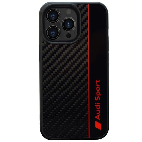 Audi Mobilskal till iPhone 13 Pro Max Carbon Fiber Stripe - Svart