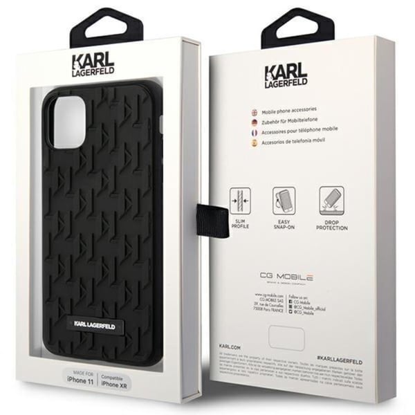 Karl Lagerfeld Mobilskal till iPhone 11/XR 3D Monogram - Svart