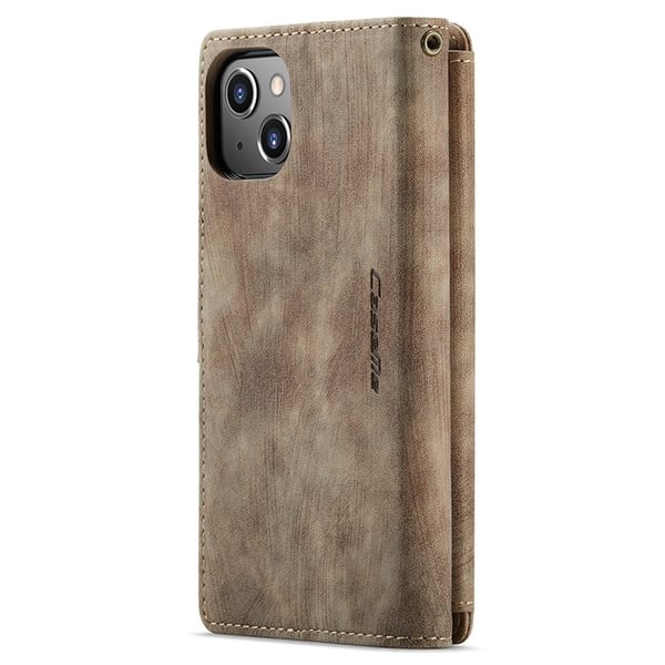 CASEME iPhone 15 Plus Plånboksfodral C30 Zipper - Brun