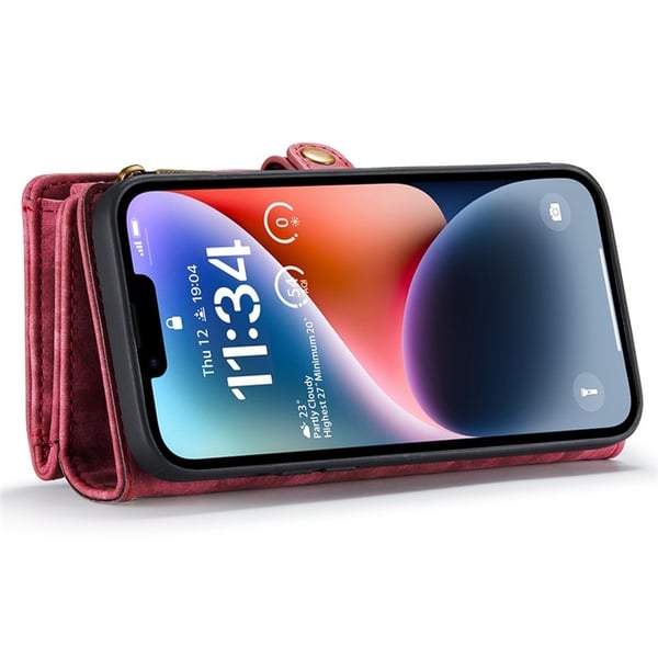 CASEME iPhone 15 Pro Lompakkokotelo 008 Irrotettava - Punainen