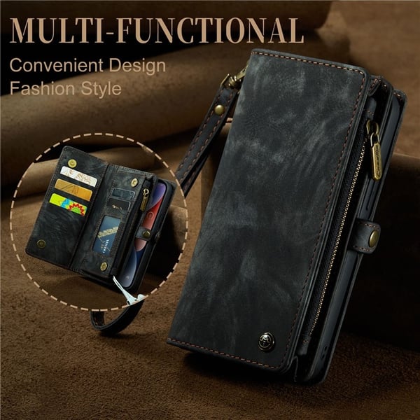 CASEME iPhone 15 Plus Plånboksfodral 008 Detachable - Svart