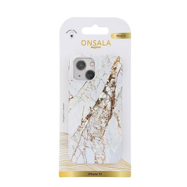 Onsala Mobilskal till iPhone 15 Pro Max Magsafe Rhino Marble - Vit