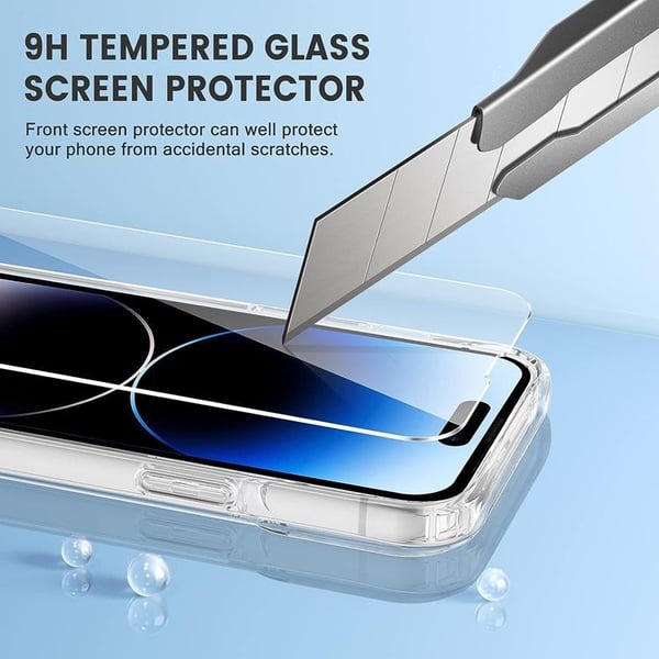 [3in1] BOOM iPhone 14 Pro Max etui hærdet glas kameralinsedæksel