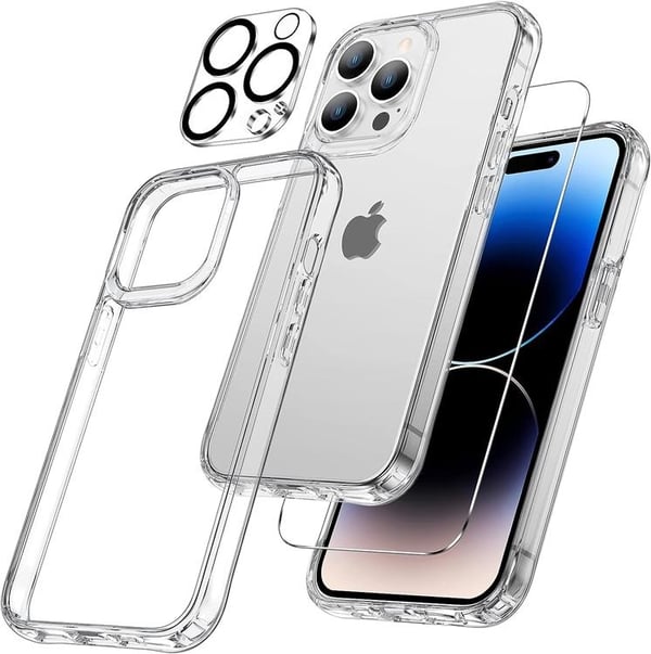 [3in1] BOOM iPhone 12 Pro -kuori, karkaistu lasi, kameran linssinsuoja