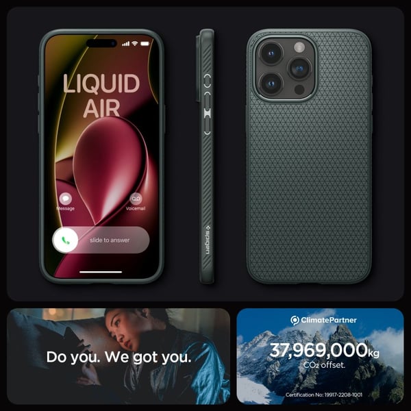 Spigen Mobilskal till iPhone 15 Pro Max Liquid Air - Abyss Grön