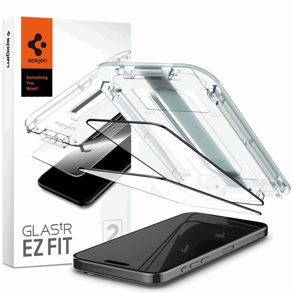 Spigen [2-Pack] iPhone 15 Pro Max Härdat Glas Skärmskydd 'EZ' Fit