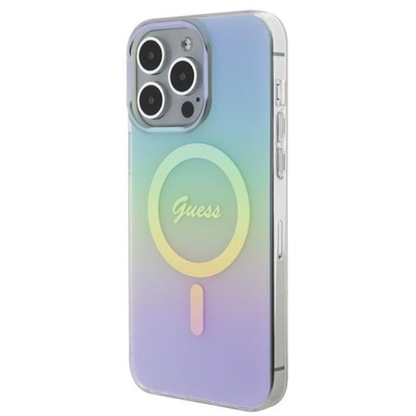 Guess Mobilskal till iPhone 15 Pro Magsafe IML Iridescent - Turquoise