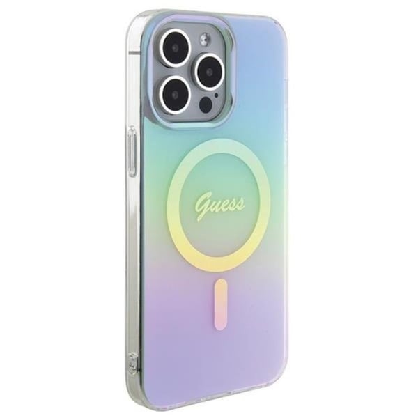 Guess Mobilskal till iPhone 15 Pro Magsafe IML Iridescent - Turquoise