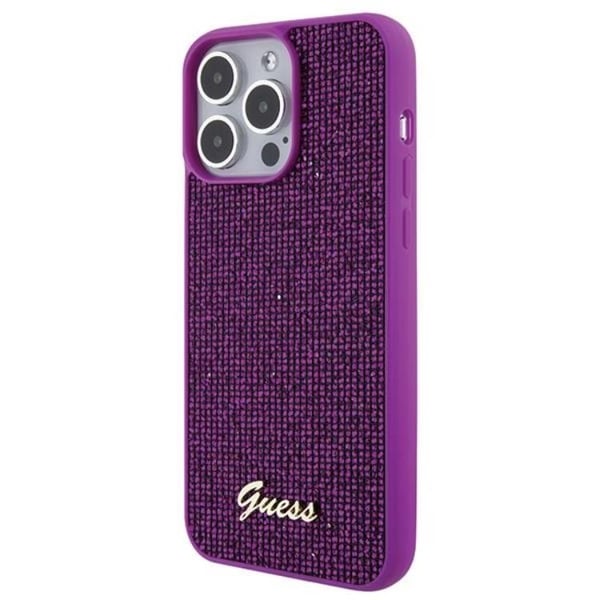 Guess Mobilskal till iPhone 15 Pro Max Disco Metal Script - Rosa